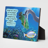 Schöne Ocean Scripture Plaque Matthew 7:1-2 Fotoplatte (Seite)