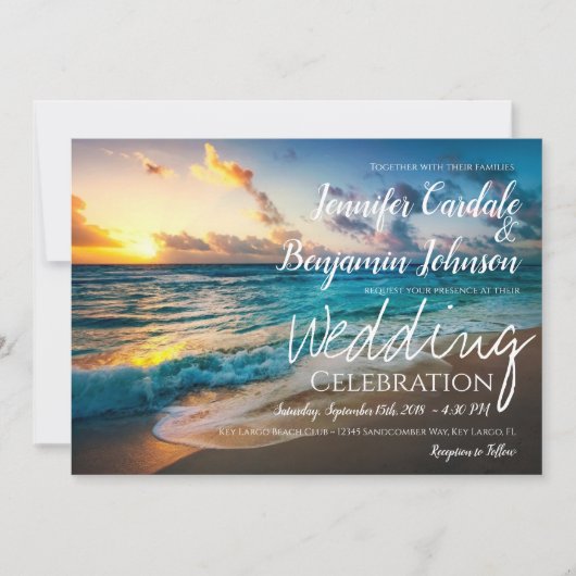 Schöne Ocean Waves Summer Beach Hochzeit Einladung (Vorderseite)