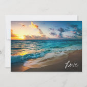 Schöne Ocean Waves Summer Beach Hochzeit Einladung (Rückseite)