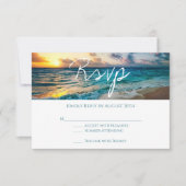 Schöne Ocean Waves Summer Beach Hochzeit RSVP Karte (Vorderseite)