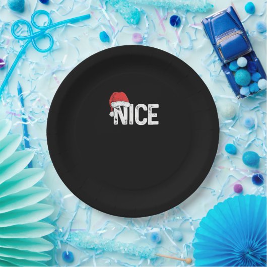 Schöne oder böse passendes Weihnachtsdesign lustig Pappteller (Party)