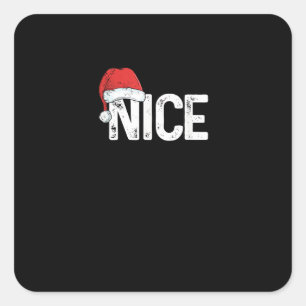Schöne oder böse passendes Weihnachtsdesign lustig Quadratischer Aufkleber