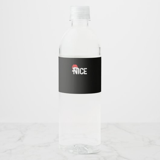 Schöne oder böse passendes Weihnachtsdesign lustig Wasserflaschenetikett (Vorderseite)