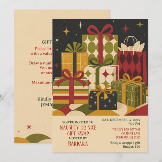 Schöne oder Saubere Geschenkverlosung Einladung (Vorne/Hinten)