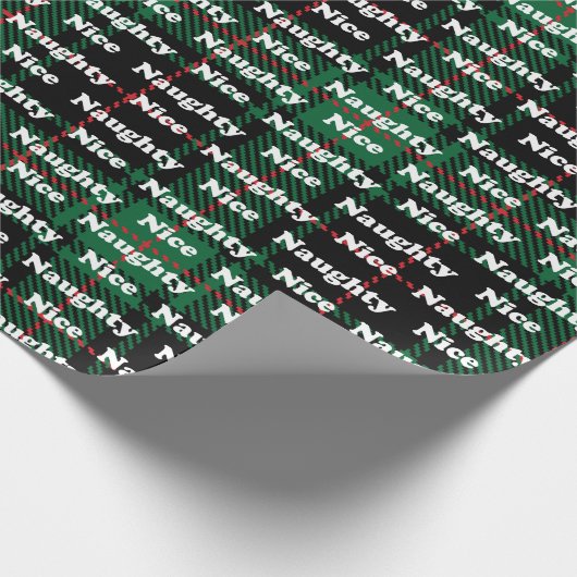 Schöne oder schöne Typografie grün kariert Geschenkpapier (Ecke)