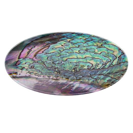 Schöne Ohrschnecken-aus Perlmutt blaues Rosa Schneidebrett (Ecke)