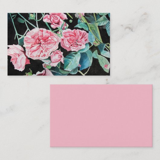 Schöne Old Pink Roses Business Card Visitenkarte (Vorne/Hinten)
