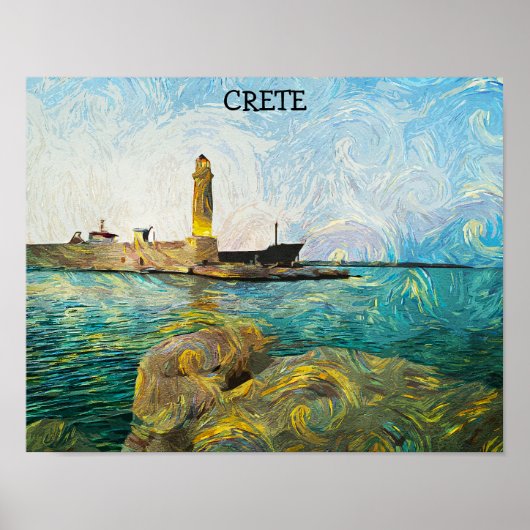 Schöne Ölfarbe Kreta Griechenland Poster (Vorne)