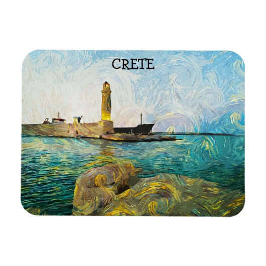 Schöne Ölgemälde auf Kreta Magnet (Horizontal)