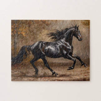 Schöne Ölgemälde für das Schwarze Pferd Puzzle