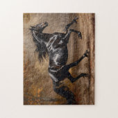 Schöne Ölgemälde für das Schwarze Pferd Puzzle (Vertikal)