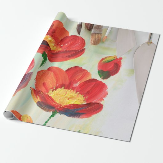 Schöne Ölgemälde mit Künstlerausrüstung Geschenkpapier (Ungerollt)
