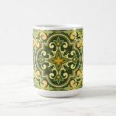 💚 💛 Schöne Oliven- und gelbe Azulejos Kaffeetasse (Mittel)