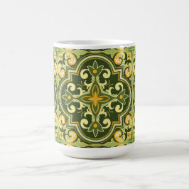 💚 💛 Schöne Oliven- und gelbe Azulejos  Kaffeetasse