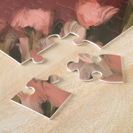 Schöne Ölmalerei Blumenwiese Weg Puzzle (Seite)