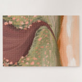 Schöne Ölmalerei Blumenwiese Weg Puzzle (Horizontal)