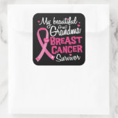 Schöne Oma Brustkrebserkrankung Quadratischer Aufkleber (Tasche)