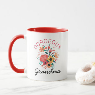 Schöne Oma Retro Blume personalisieren Tasse