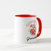 Schöne Oma Retro Blume personalisieren Tasse (VorderseiteRechts)
