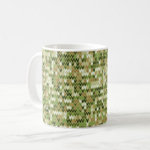 Schöne Oma-Strickmuster in Olivgrün Kaffeetasse