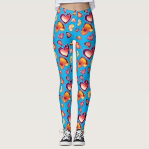 Schöne Ombre-Karofolie-Herzen Blau Leggings