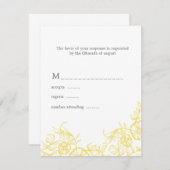 Schöne orale Hochzeitsreaktion in Gelb und Grau RSVP Karte (Vorne/Hinten)