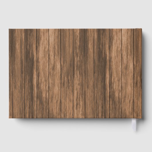 Schöne Orange Blume auf Holz - Gästebuch (Rückseite)