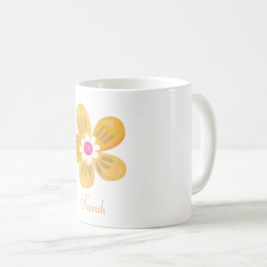 Schöne Orange Blume Kaffeetasse (VorderseiteRechts)
