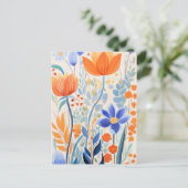 Schöne Orange Blume Postkarte (Stehend Vorderseite)