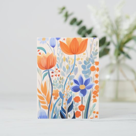 Schöne Orange Blume Postkarte (Stehend Vorderseite)