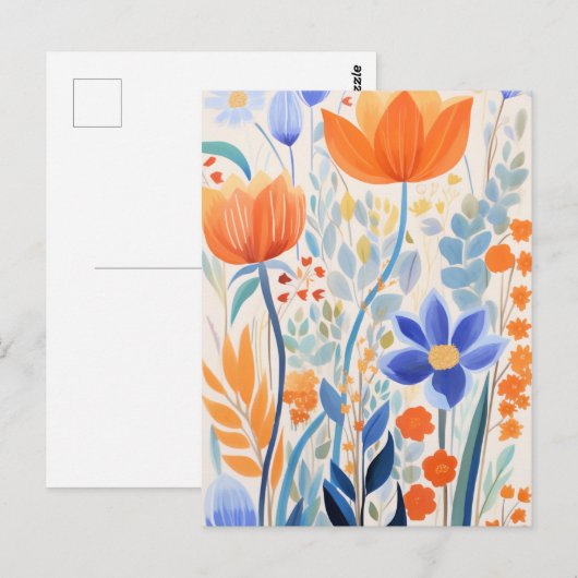 Schöne Orange Blume Postkarte (Vorne/Hinten)