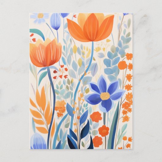 Schöne Orange Blume Postkarte (Vorderseite)