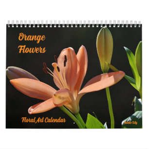 Schöne orange Blumen Blumenkunst-Kalender Kalender