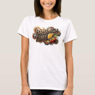 Schöne Orange BRUNCH TIME Druck T-Shirt
