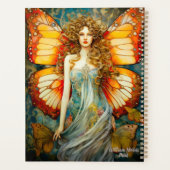 Schöne Orange Butterfly Lady personalize Planer (Rückseite)