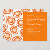 Schöne, orange funky Blume Einladung zur Hochzeit (Vorne/Hinten)