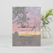 Schöne orange-gelbe Sonnenuntergang Landschaft Hoc Einladung (Stehend Vorderseite)