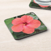 Schöne Orange Hibiskus Blume Cork Untersetzer (Linke Seite)