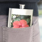 Schöne Orange Hibiskus Blume Flasche Flachmann (Beispiel)
