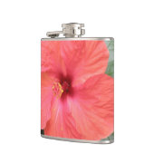 Schöne Orange Hibiskus Blume Flasche Flachmann (Links)