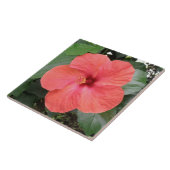 Schöne Orange Hibiskus Blume Tile Fliese (Seite)