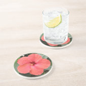 Schöne Orange Hibiskus Blume Untersetzer (Seite)