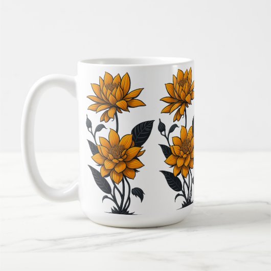 Schöne Orange Jasmine Blume Kaffeetasse (Links)