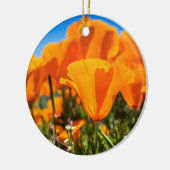 Schöne orange Mohnblumen-Blumen auf einem Gebiet Keramik Ornament (Links)