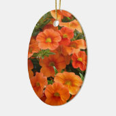 Schöne orange Petunie-Blumen Keramikornament (Links)