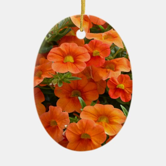 Schöne orange Petunie-Blumen Keramikornament (Vorne)