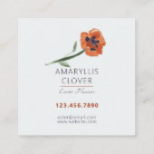 Schöne Orange Poppies individuell anpassbar Quadratische Visitenkarte (Rückseite)