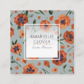 Schöne Orange Poppies individuell anpassbar Quadratische Visitenkarte (Vorderseite)