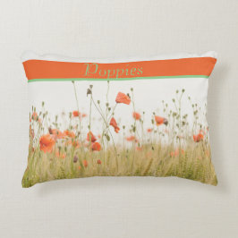 Schöne Orange Poppy Blume, anpassbar. Dekokissen