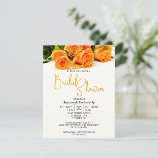 Schöne Orange Rose Bouquet Vorlage (Stehend Vorderseite)